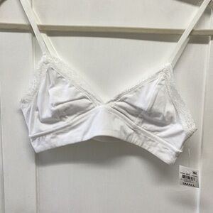 Jenni White Lace Trim Bralette